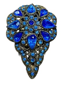 lot 22B image: Vintage Dress Clip with Blue Rhinestones
