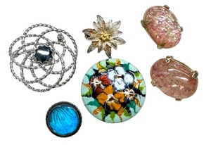 lot 28B image: Assorted Vintage Jewelry Items including a Vintage Morpho Butterfly Sterling Silver Brooch