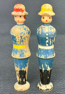 lot 31K image: Two Antique Wooden Toy Soldiers