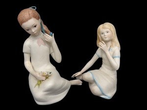 lot 26K image: Two Vintage Porcelain Cybis Figurines including Cybis Thumbelina Figurine