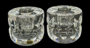 lot 17K image: 2 Kosta Boda Sweden Ann Goran Warff Design Candle Holders