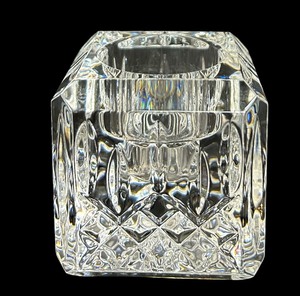 lot 103B image: Waterford Crystal Lismore Square Cube Candle Holder