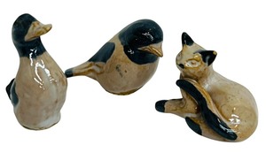 lot 105 image: Vintage Dissing Keramik Hovedgaard Blue Bird, Cat and Duck Figurines Denmark