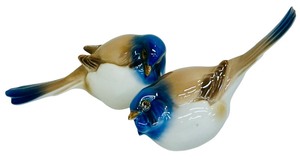 lot 63K image: Vintage Bing & Grndahl Denmark Titmouse Bird #1633 & Vintage Bing & Grndahl Denmark Titmouse Bird #1635