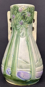 lot 14W image: Beautiful Antique Roseville Art Pottery Vista Forest Vase - Circa 1920s