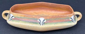 lot 49W image: Antique Roseville Art Pottery Montacello Art Deco Console Bowl - Circa 1930s - 1940s