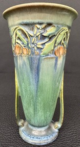 lot 62W image: Beautiful Antique Roseville Art Pottery Green Baneda Pattern - Circa 1930s