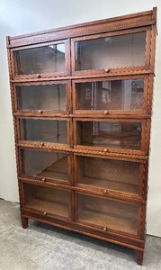 lot 10 image: Stunning Antique Globe Wernicke Stepback 5 Stack Bookcase