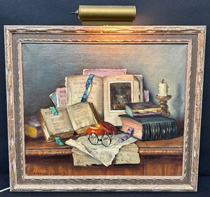 lot 17P image: Framed Original Oil on Canvas Still Life Painting by JANOS CZENE APATFALVI