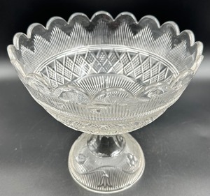 lot 17F image: Lovely Antique EAPG Flint Glass Bellflower Footed Compote