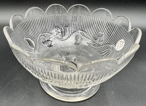 lot 30F image: Lovely Antique EAPG Flint Glass Bellflower Footed Bowl