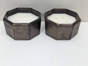 lot 35 image: 2 Large 4 Wick Candles - Salted Honey & Harvest Spice