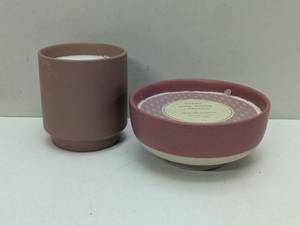 lot 36 image: 2 Candles totaling 5 Wicks - Peony Rose Water & Red Bamboo and Apple