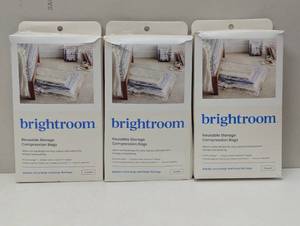 lot 42 image: 9pc (L-XL-Jumbo) Compression Bags Set Clear - Brightroom Vacuum Seal Storage for Clothing & Bedding, Plastic