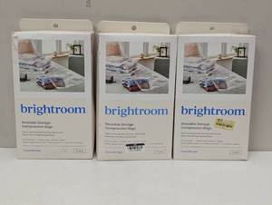 lot 43 image: Large 15pc Compression Travel Bags Clear - Brightroom Space Saver for Clothing & Bedding