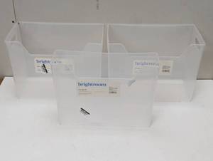 lot 46 image: 3pc Multipurpose Storage Bin Clear - Brightroom Polyethylene, Universal Utility,