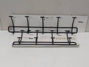 lot 8 image: Pair of Iron Wall Coat Hangers - 5 Hooks  & 4 Hooks - 9 Total