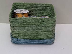 lot 18 image: Weave Bin Filled With Ribbon