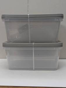 lot 22 image: 4 Pack - 16qt Storage Boxes Gray - Room Essentials
