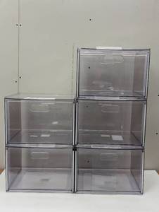 lot 51 image: Set of 5 - All Purpose Single Drawer Storage Clear - Brightroom - Minor Chips or Cracks