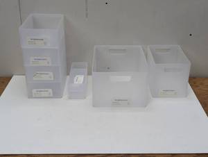 lot 56 image: 8 Piece Stackable Modular Storage Solution Bins
