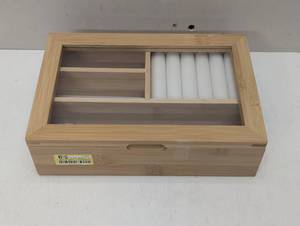 lot 59 image: 9 x 6 Bamboo Accessory Box with Acrylic Lid - Brightroom