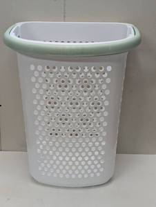 lot 69 image: Home Logic Rolling Laundry Hamper White Clothes Hamper with Wheels, Plastic, 18.63 Volume, Open-Top, 1 Handle