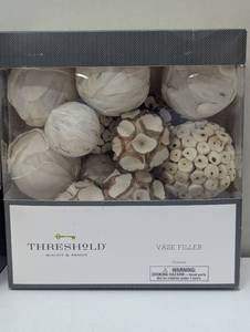 Set of 3 White Wood Elegant Vase Fillers - 45 Pieces Total