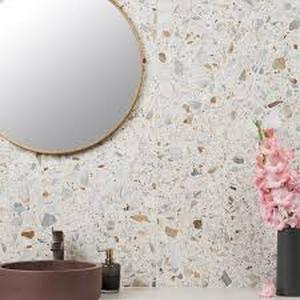 lot 12 image: 18 Pieces of Ivy Hill Tile Terra Italia Bianco 23.62 in. x 23.62 in. Honed Marble Terrazzo Floor and Wall Tile (3.87 sq. ft.Each)   Customer Returns See Pictures