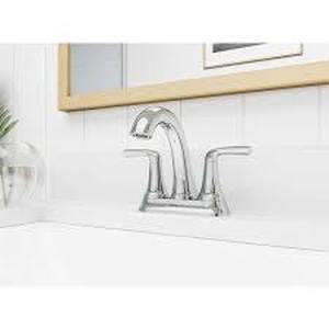 lot 21 image: Pfister Ladera 4 in. Centerset Double Handle Bathroom Faucet in Polished Chrome     Customer Returns See Pictures