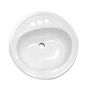 lot 28 image: Lot of Bootz Industries Laurel Round Drop-In Bathroom Sink in White Customer Returns See Pictures
