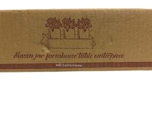 lot 477 image: Mason Jar Farmhouse Table Centerpiece, Color Pink
