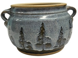lot 163 image: Decorative Pottery Bowl 7Diameter X 5.75 Tall