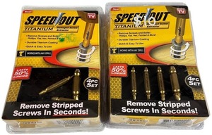 lot 229 image: 4pc Speed Out Titanium Damage Screw Extractor Kit, 2 Packs