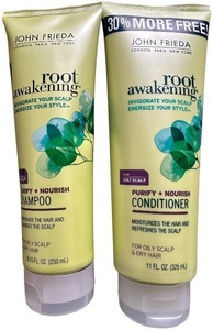 lot 246 image: John Frieda Root Awakening Shampoo and Conditioner Bundle, 11oz bottles, set of 2