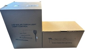lot 240 image: LED Solar Torch Light  Outdoor Bubble Ball Light String BRAND NEW