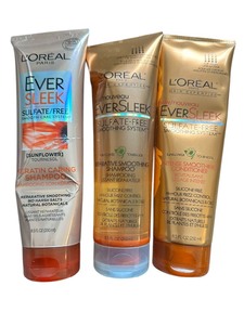 lot 243 image: LOral EverSleek Keratin Caring Shampoo, Reparative Smoothing Shampoo, and Intense Smoothing Conditioner, 8.5oz bottles, Bundle of 3 Bottles