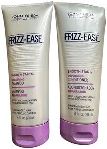 lot 244 image: John Frieda Frizz-Ease Smooth Start Repairing Shampoo and Conditioner, 10oz bottles, Set of 2