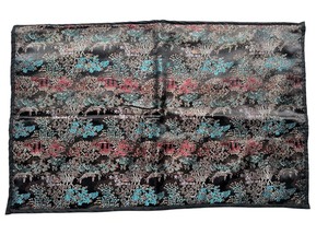 lot 336 image: japanese silk blend fabric tea house rug 34.75 X 21.75
