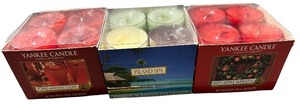 lot 365 image: Yankee Candle Signature Votive Mini Candle Jar Bundle  Red Apple Wreath Scent Island Spa