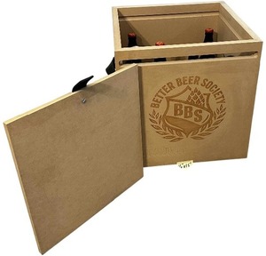 lot 407 image: Better Beer Society Beer Storage System Wooden Crate, 16 X 15