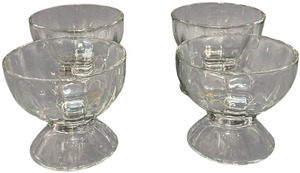 lot 324 image: Vintage Libbey Ribbed Optic Dessert Ice Cream Pedestal Bowl, bundle of 4