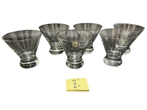 lot 319 image: six Libbey Windsor stemless martini glasses set of 6