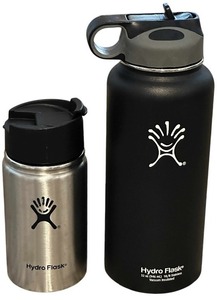 lot 503 image: Hydro Flask 32oz12oz Stainless Steel Insulated Water Bottles, Lot of 2 Bottles