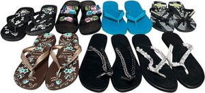lot 278 image: BRAND NEWGet Ready for Summer Womens Size 7-7.5 Mixed Sandals Lot of 7 pairs