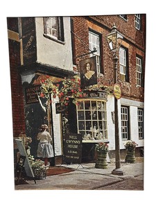 lot 379 image: Vintage Nell Gwynns House Dufex Foil Art Print Village Towne, 6 X 7.75