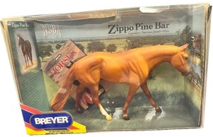 lot 458 image: Breyer model horse of Zippo Pine Bar, a legendary American Quarter Horse, produced by Reeves International.