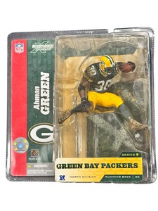 lot 453 image: McFarlane NFL Series 8 Ahman Green action figure, depicting the Green Bay Packers running back