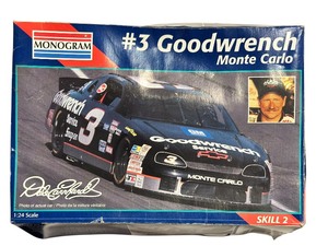 lot 55 image: 124 Monogram scale model kit of Dale Earnhardts #3 Goodwrench Monte Carlo  BRAND NEW