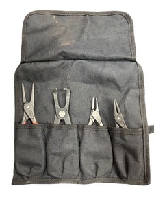 lot 288 image: KNIPEX Precision Snap Ring Pliers Set in Tool Roll (4-Piece)